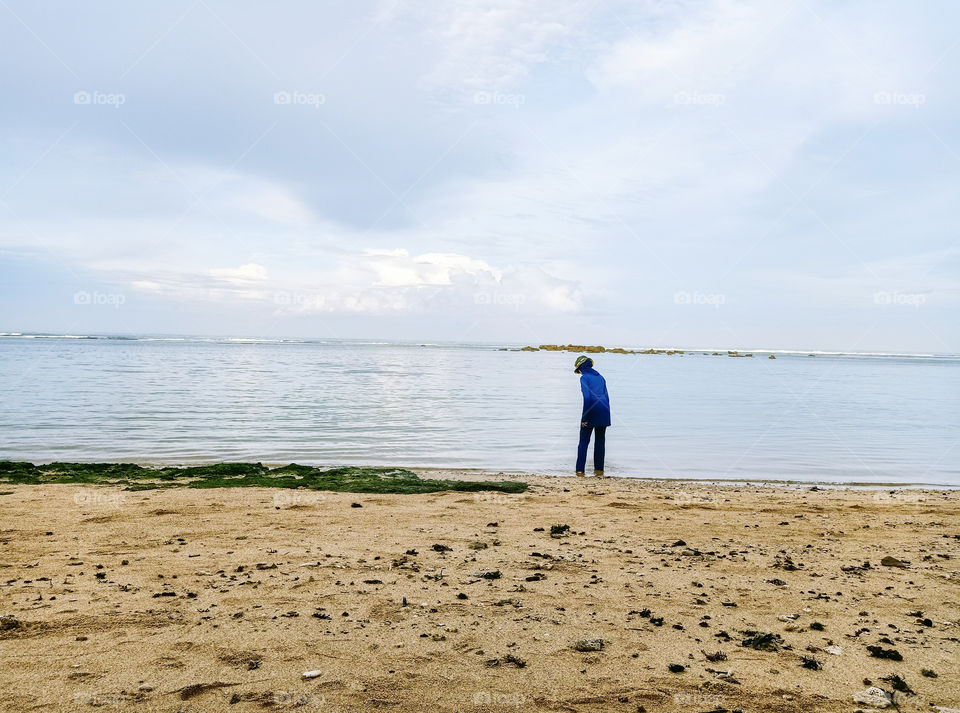 alone in the beach