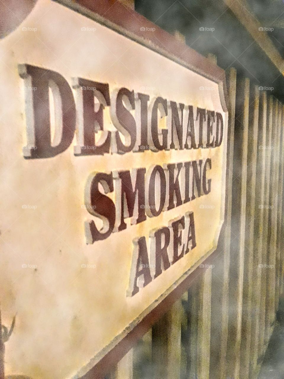 Smokey smoking area.