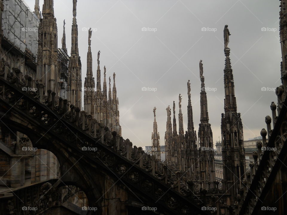 The God's Power. Top roof of Milan's Duomo.