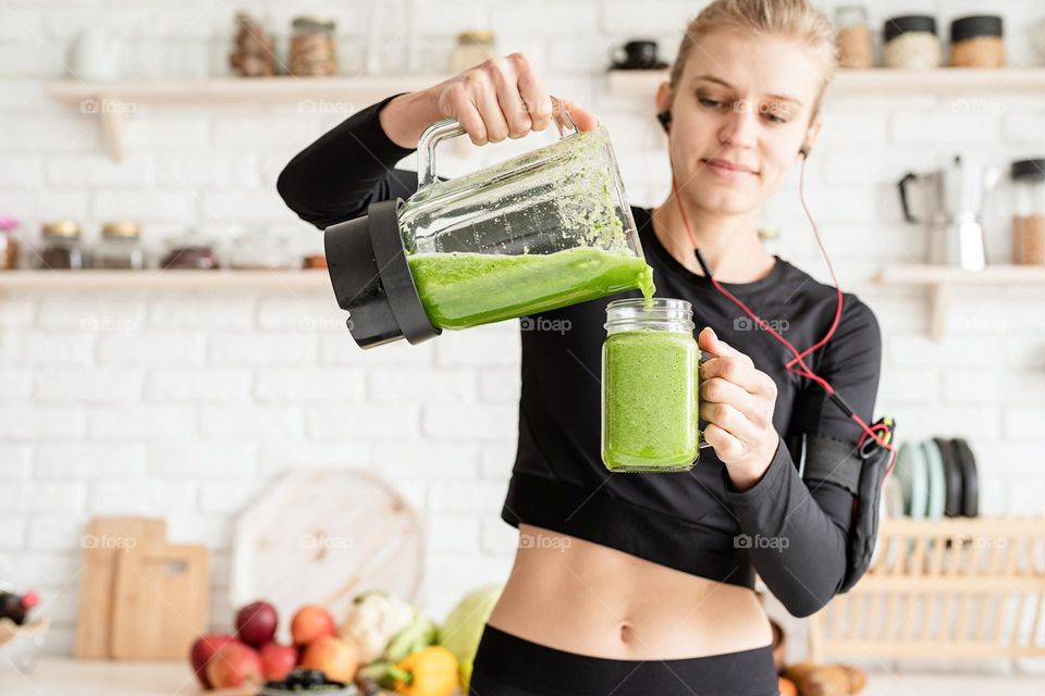 Woman Making smoothie