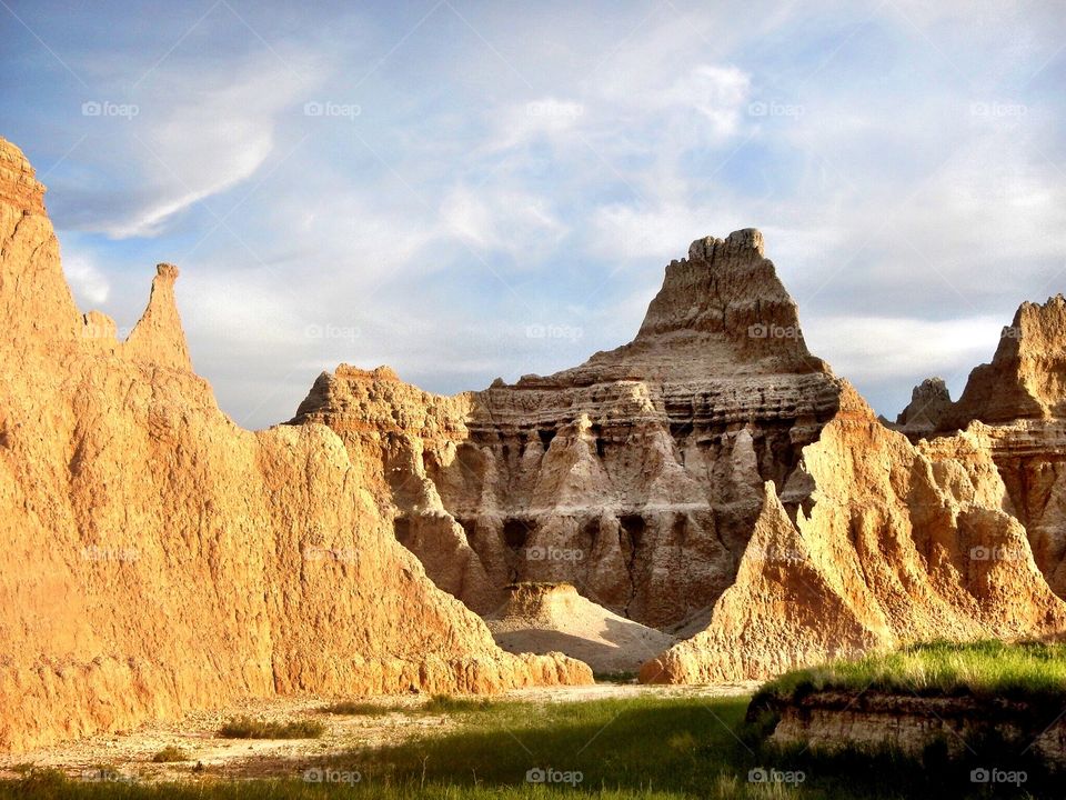 Scenic view of badlands national park