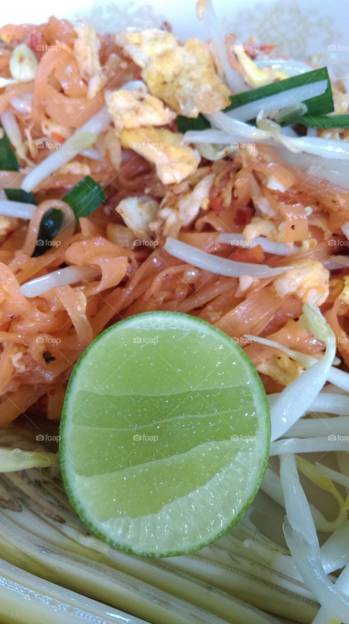 Fried noodles Thai style this called "Pad Thai"