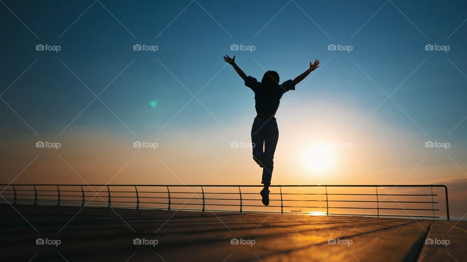 Woman jumping 