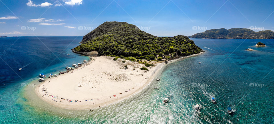 Marathonisi, at Zakynthos, Greece.
this is the main place that turtles Careta Careta comes and make nests and eggs, if you are lucky you may swim with one beside you.