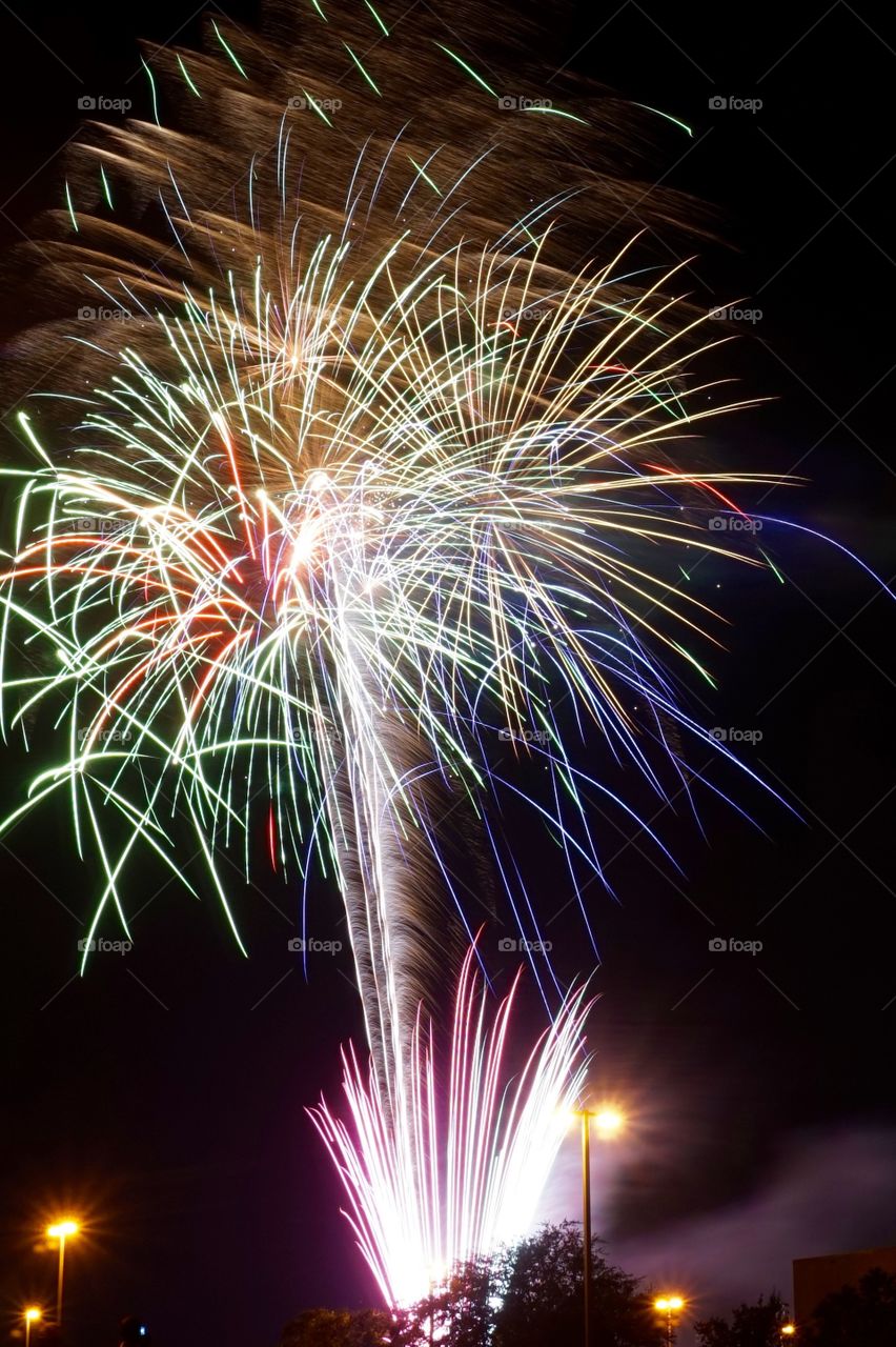 Long exposure fireworks shot on the 4th of July 