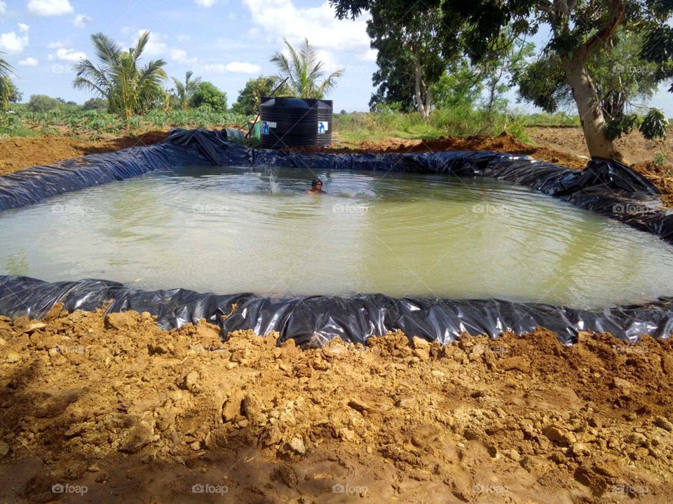 New made sump filled with water 