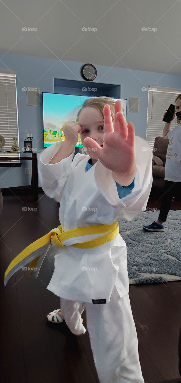 girl doing karate