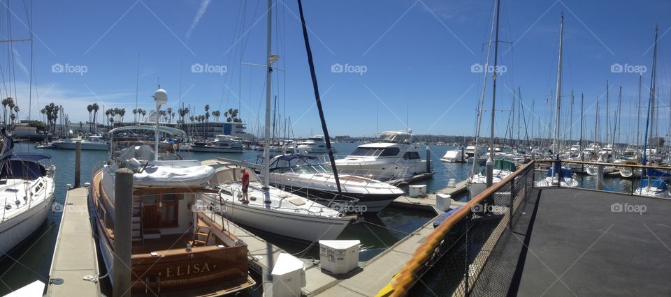 Marina Del Rey. Boats Docked At Marina Del Rey