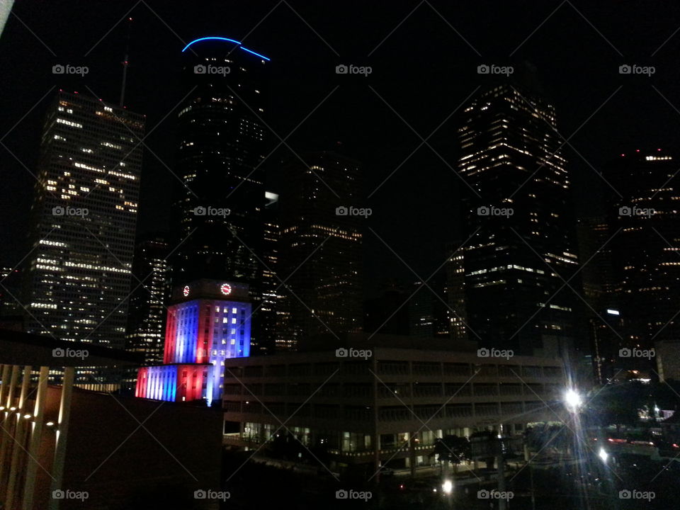 Houston nights. downtown Houston on the 4th of July