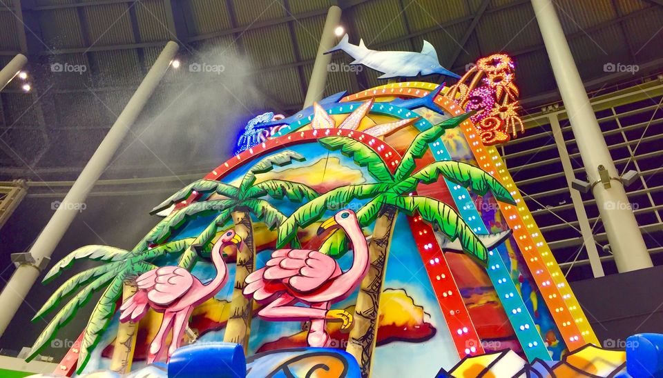 Marlin's Home Run Sculpture 2. Second shot of Marlin's home run sculpture in motion. 