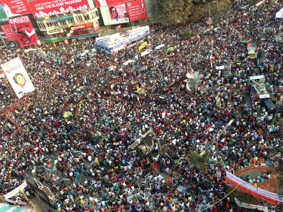 Protest at Shahbagh Square in Dhaka Bangladesh against the verdict of