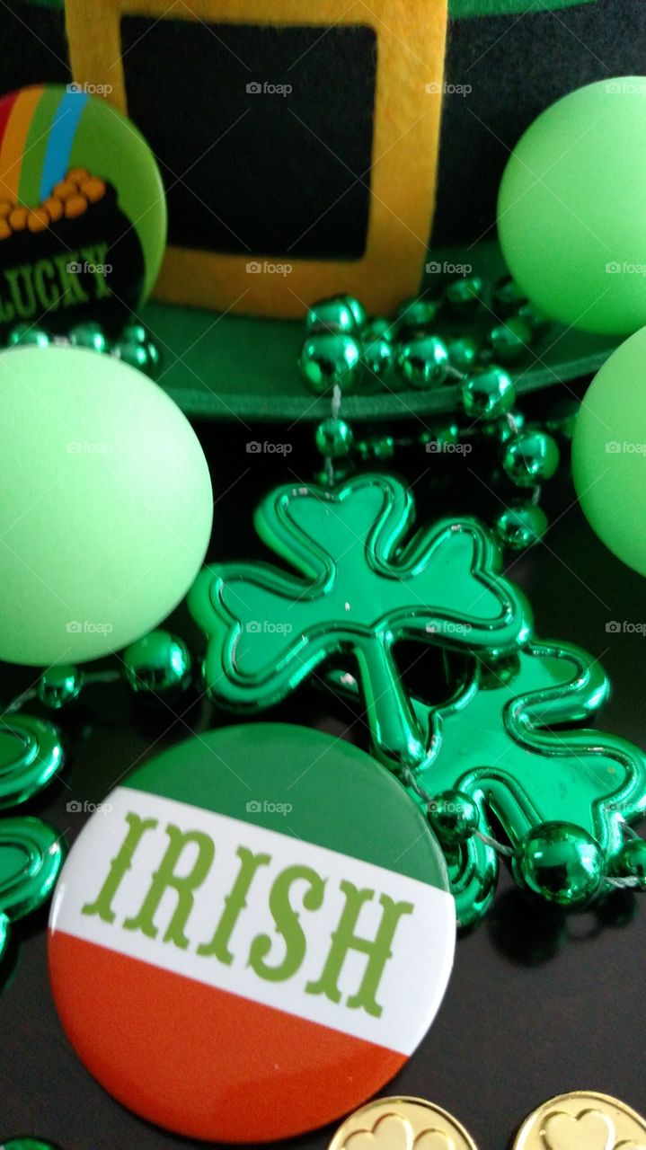 green Shamrock balls hats Irish