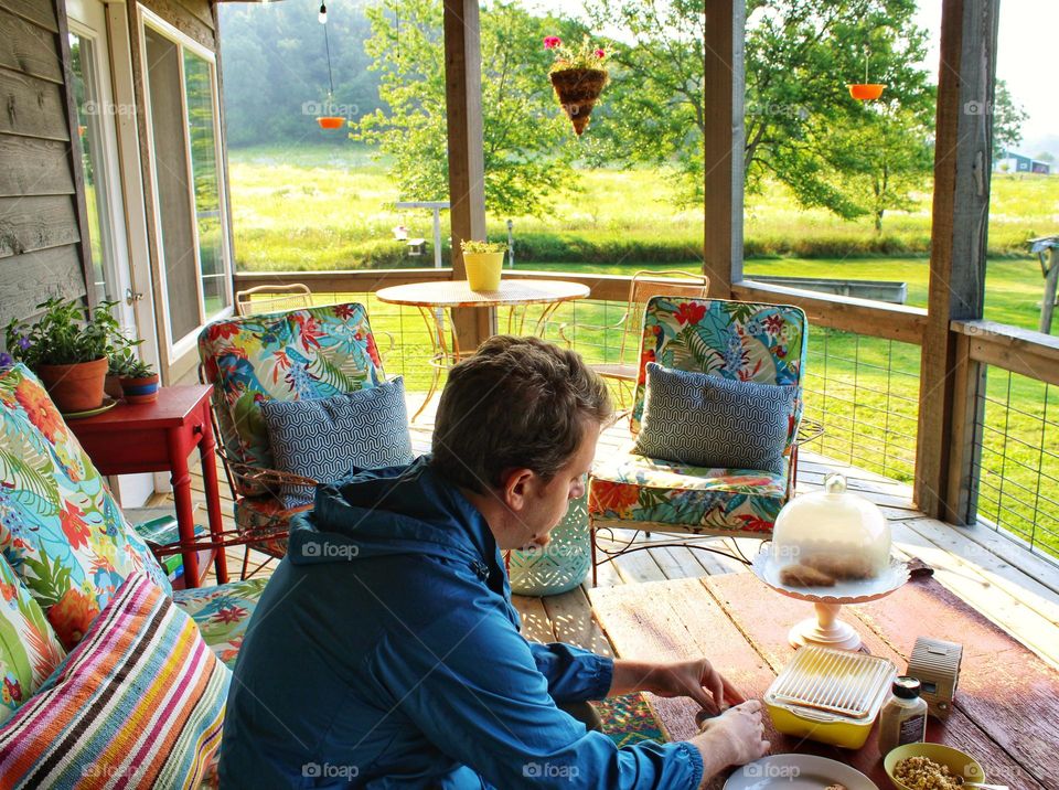 the veranda,  perfect spot on the morning and sunset