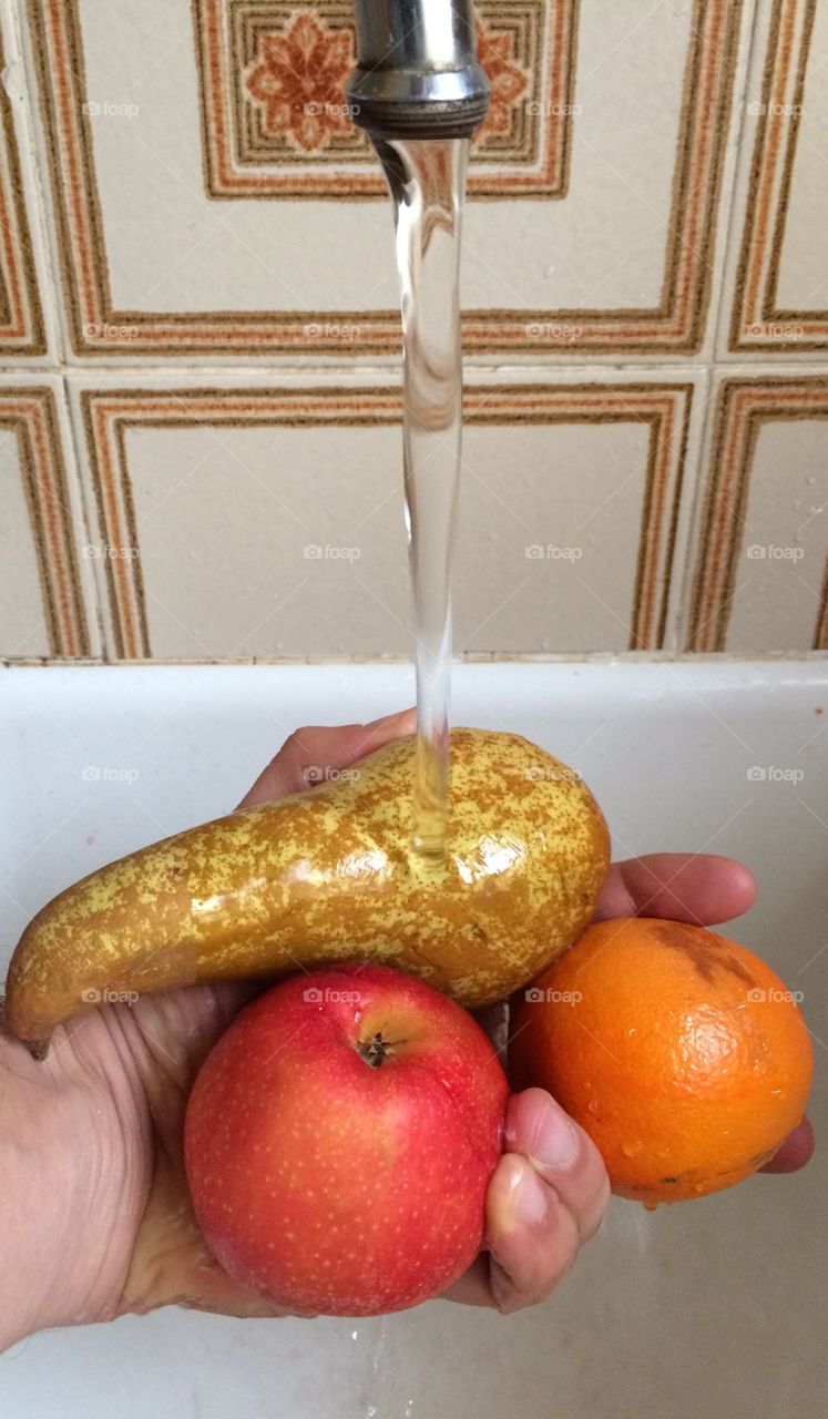 Washing my fruits 