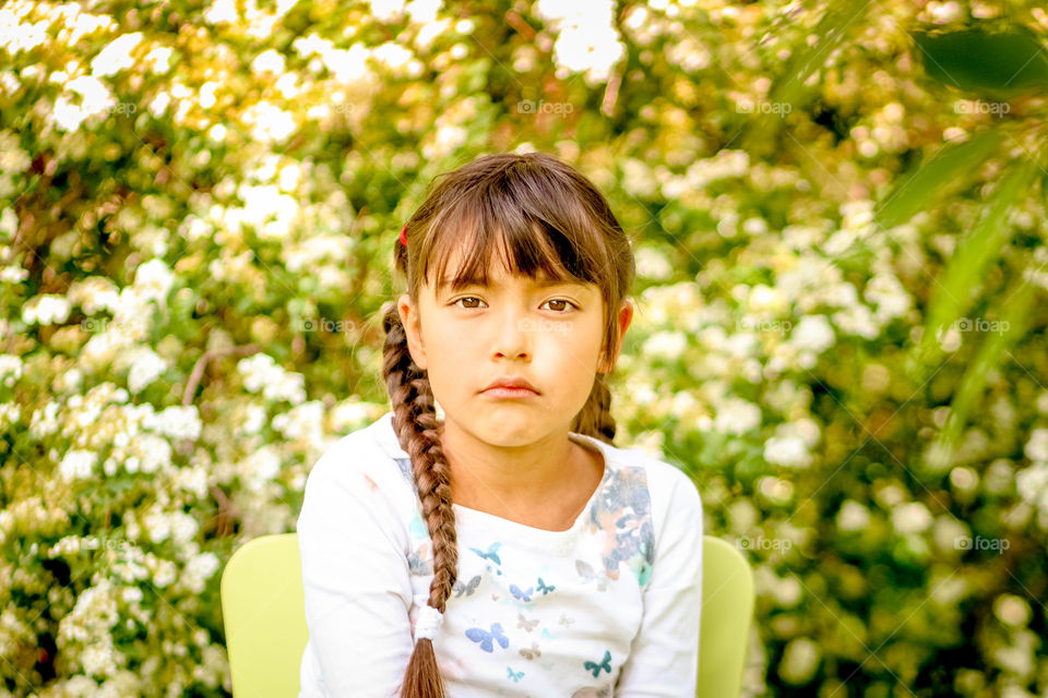 Thoughtful little girl