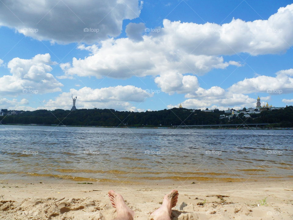 the Dnieper River in the city of Kiev