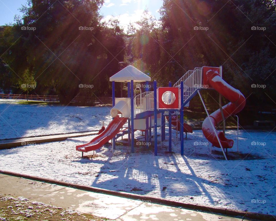 Playground in the snow