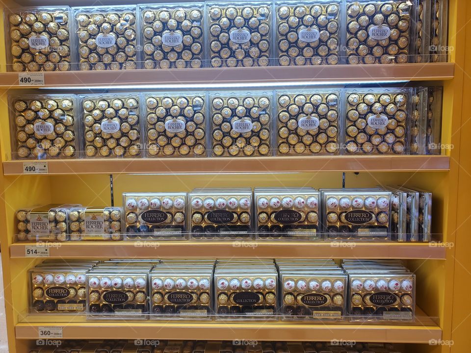 shelve of chocolate box