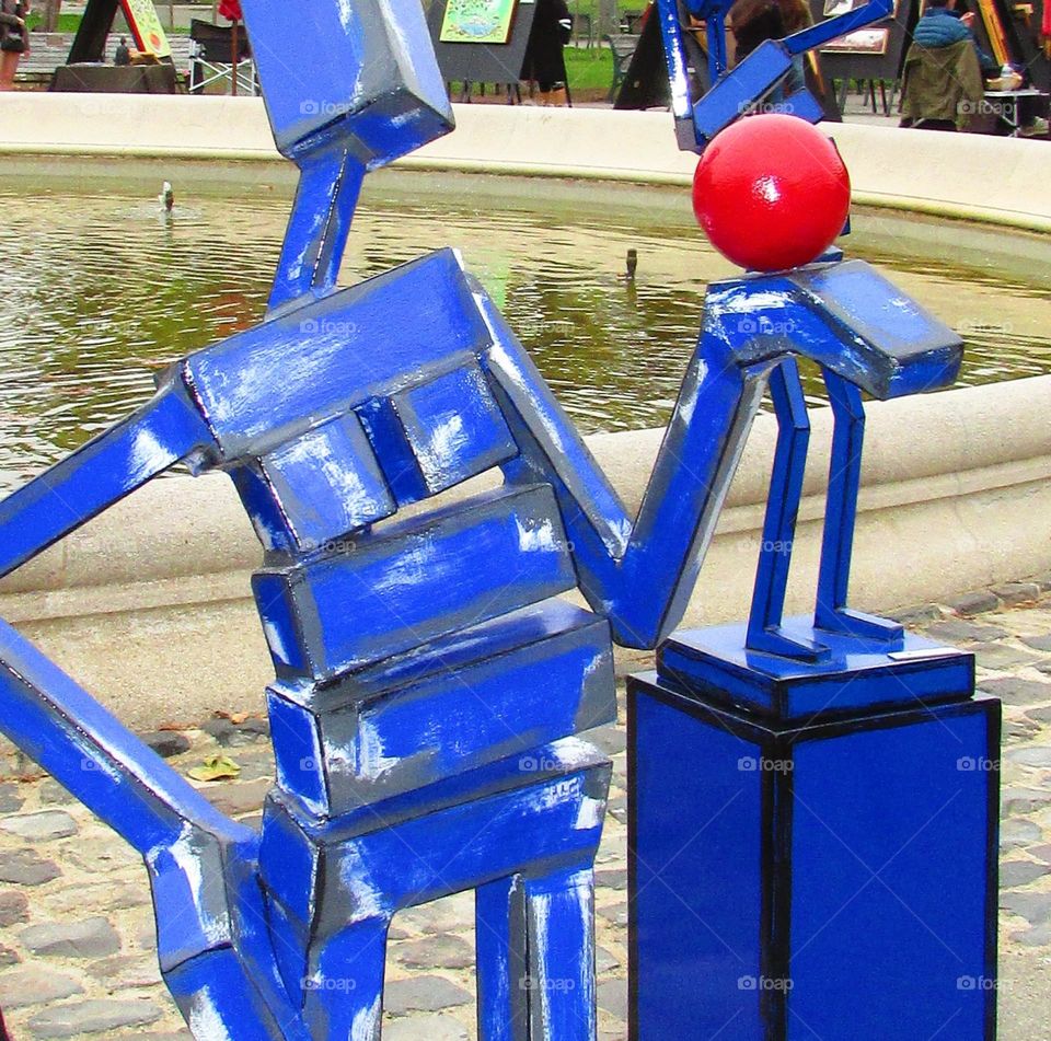 Blue Steel handmade man-made artwork at a park in San Francisco California