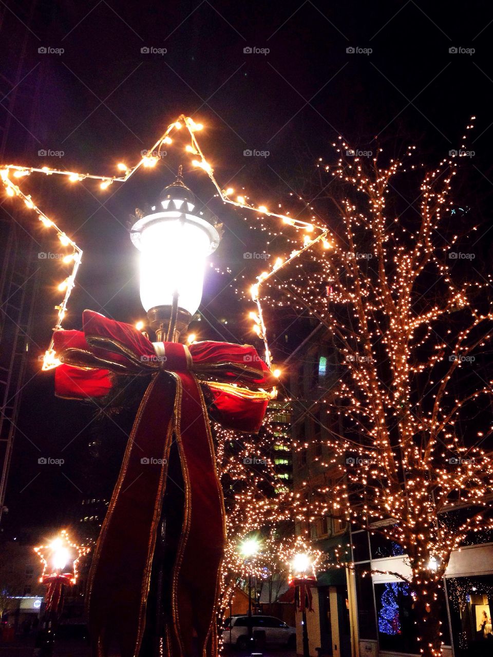 Christmas in downtown Pittsburgh Pennsylvania. 