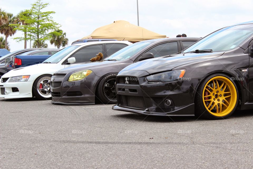 A couple of Evo's and a Chevy