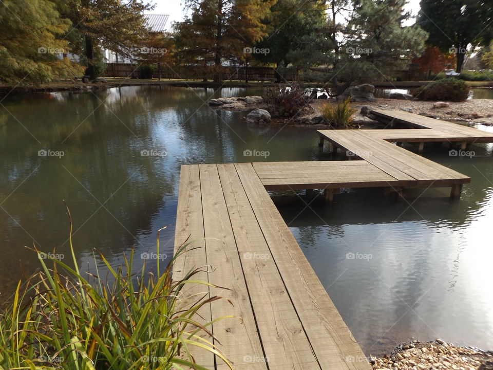 Zigzag Bridge at Mizamoto Japanese Garden, Springfield, Missouri.