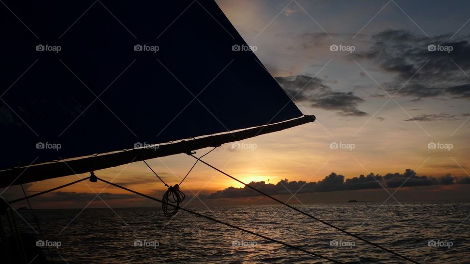 sail and sunset