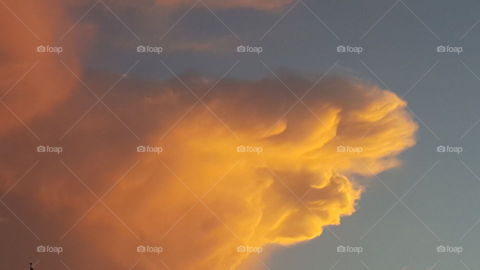 Thunderstorm during sunset