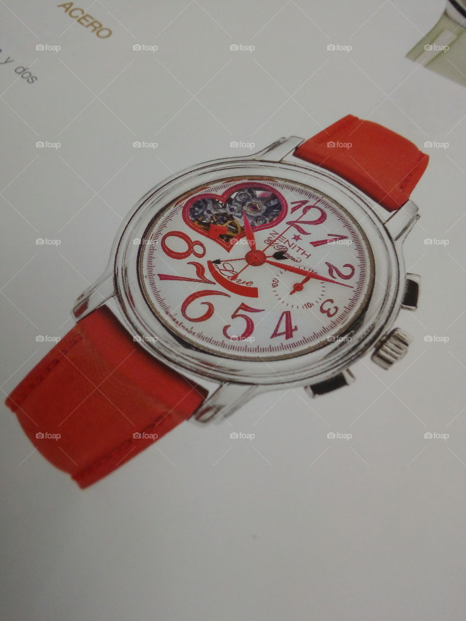reloj de marca color rojo con motivo de corazón y pala love, ideal para regalar este San Valentín o 14 de febrero. reloj original