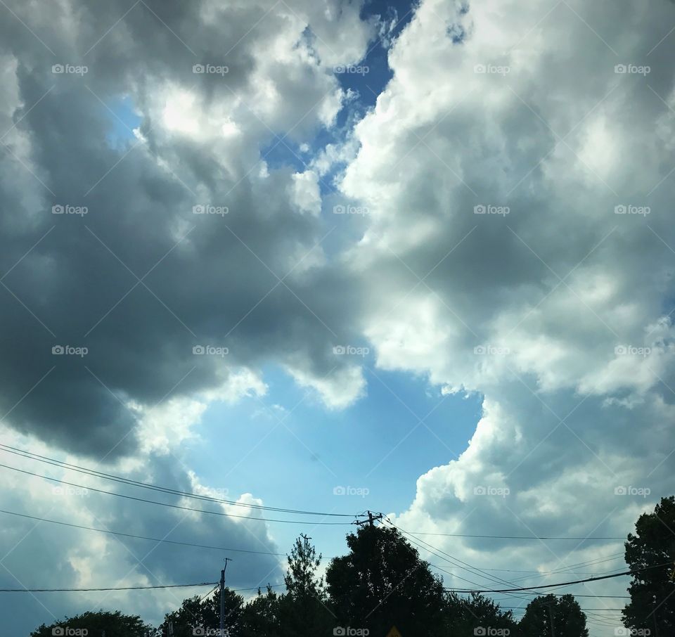 Heart shaped clouds. Smile, God loves you!