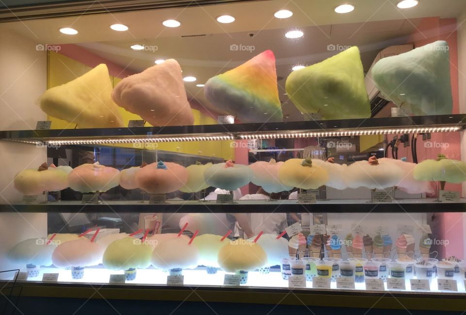 Cotton candy for Sale in a store in Japan