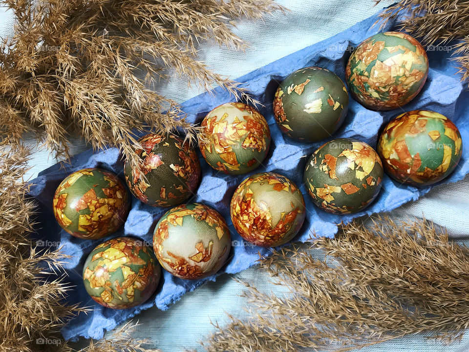 Handmade marble Easter eggs 