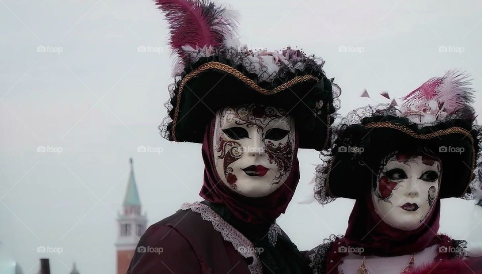 Carnevale di Venezia. Maschere in posa.