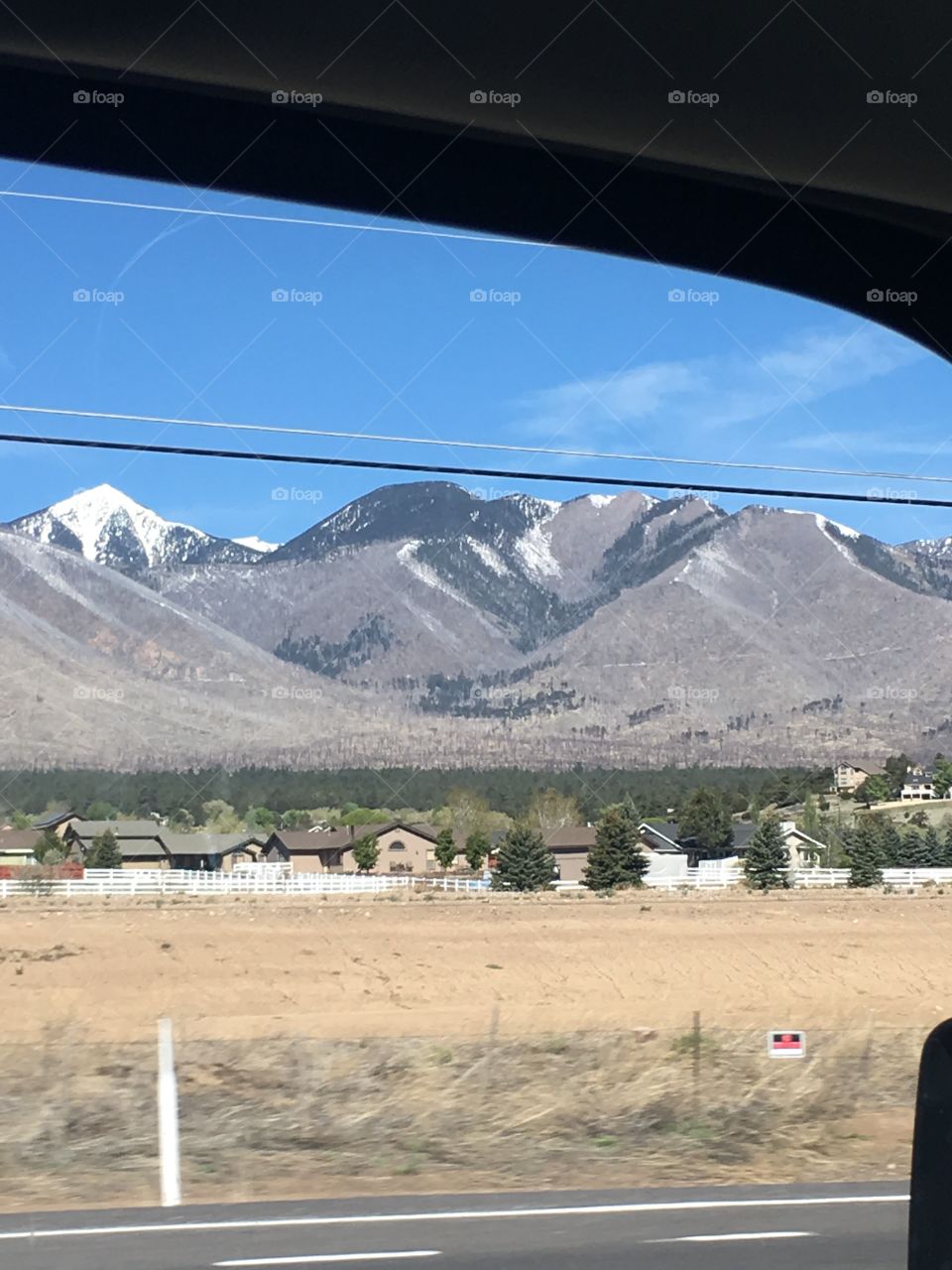 Snow topped mountains