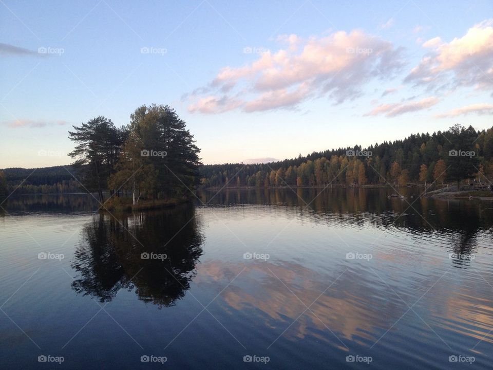 Lake in the evening