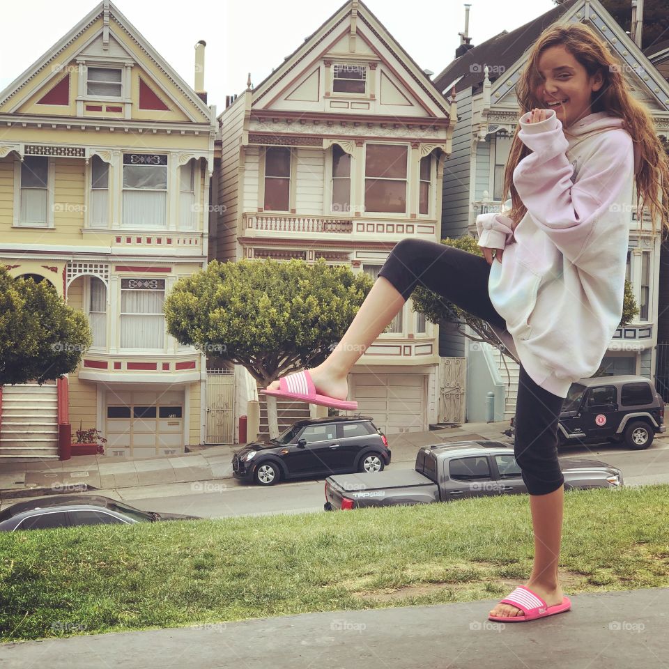 Having fun with the painted ladies. San Francisco 