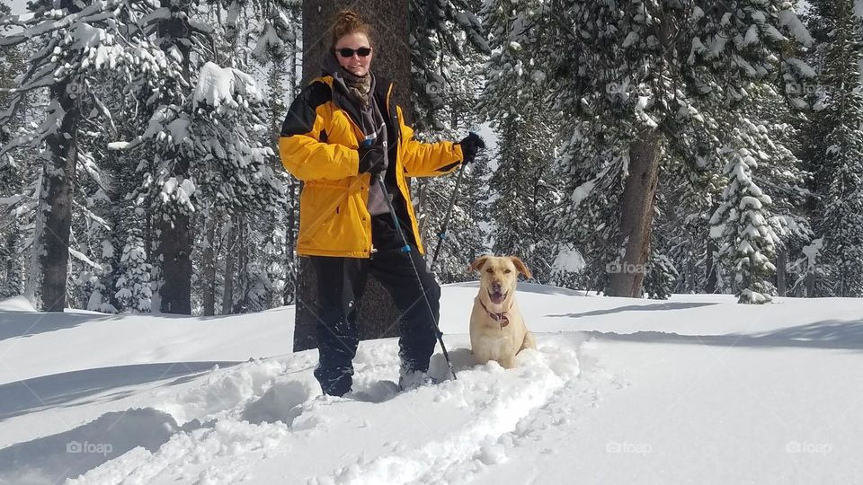 Snowshoeing with my best friend in Tahoe!
