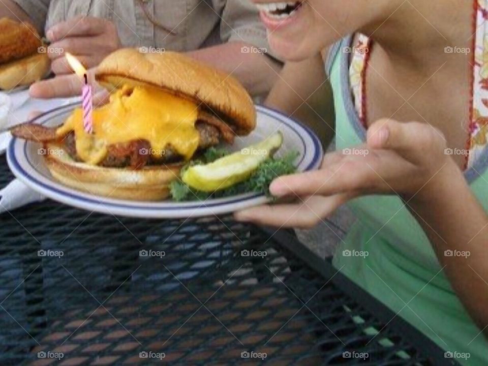 Birthday cheeseburger on vacation 