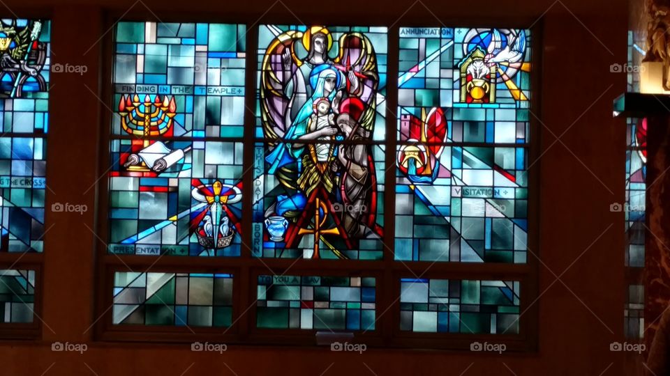 Stained glass window at Concordia University's chapel, Wisconsin