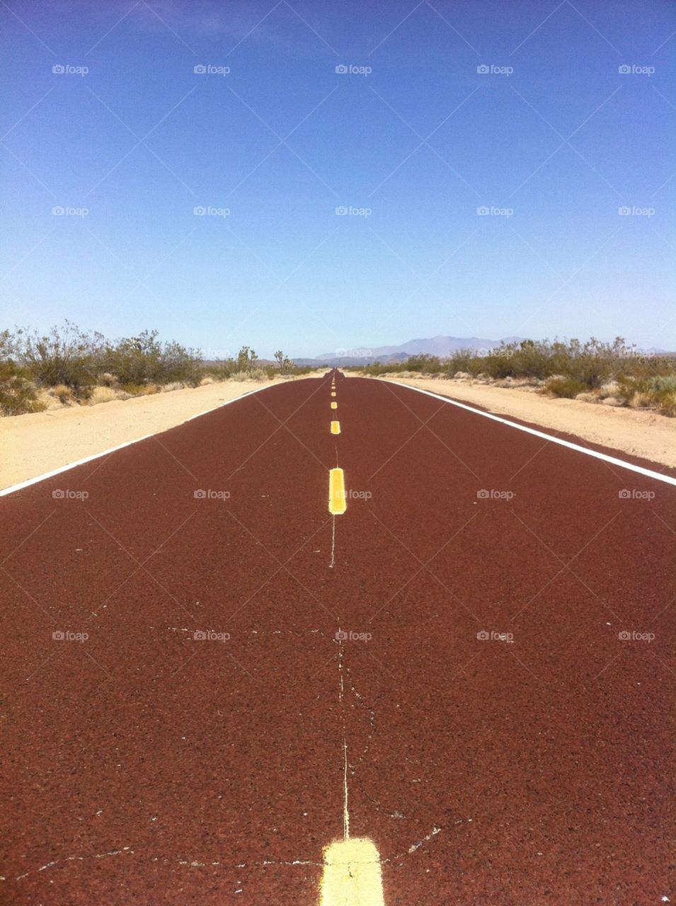 Desert roads into the heat.