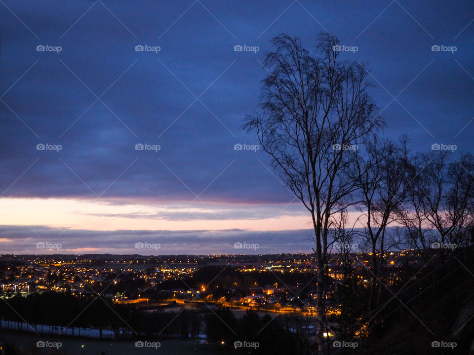 Cityscape in the night. 