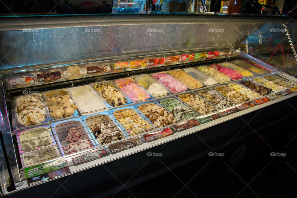 Different kind of Ice cream  in Majorca Spain.