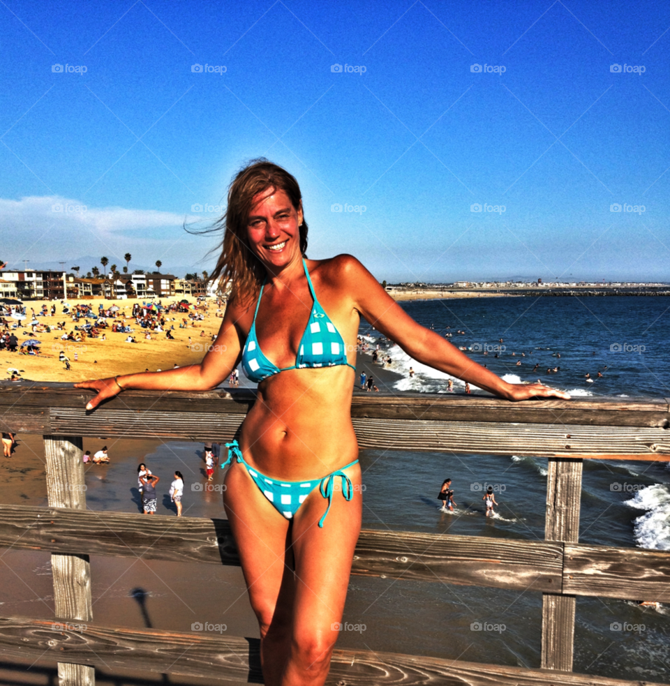 seal beach california beach ocean sky by analia