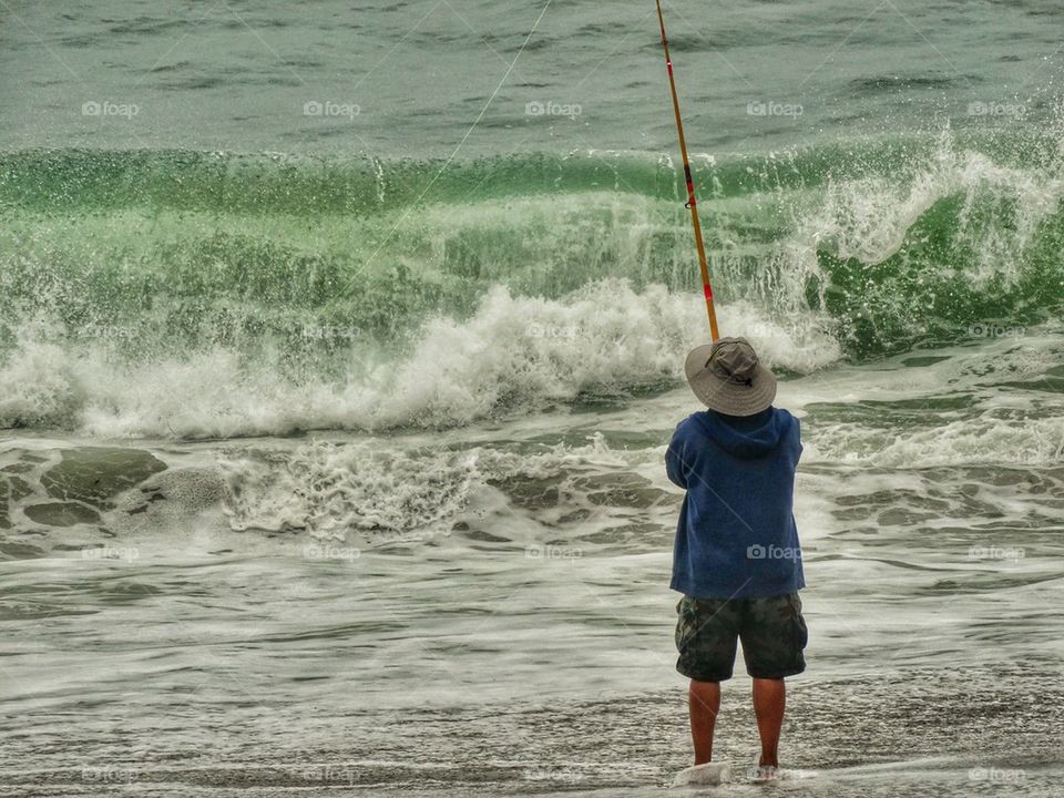 Fishing In Low Tide