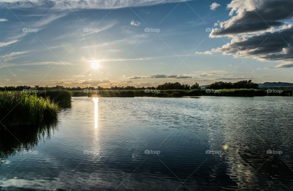 Sunset over the lake