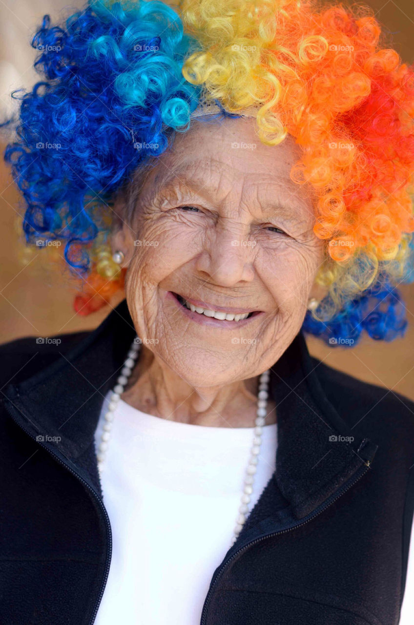 Clown Granny at carnival