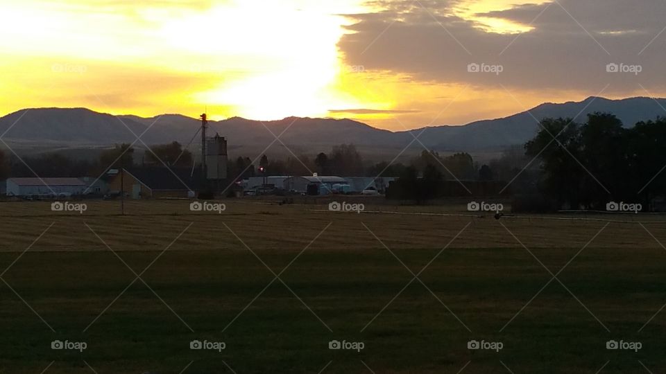 sunrise in October. Sunrise over Townsend Montana at the end of October