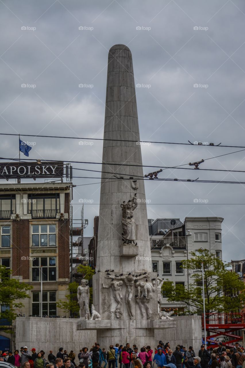 The famous monument on the dam in Amsterdam 