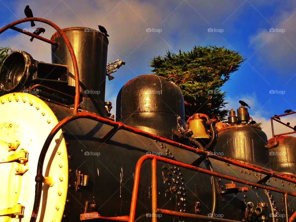 Old west vintage steam locomotive engine