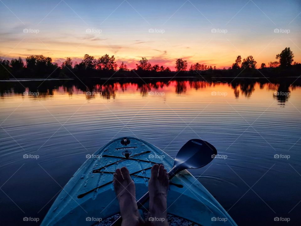 evening on a paddleboard